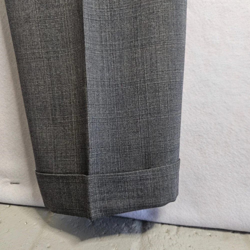 Vtg Hickey Freeman Mens Gray Glen Plaid Suit George J Good Berkeley Wool 42R 32W